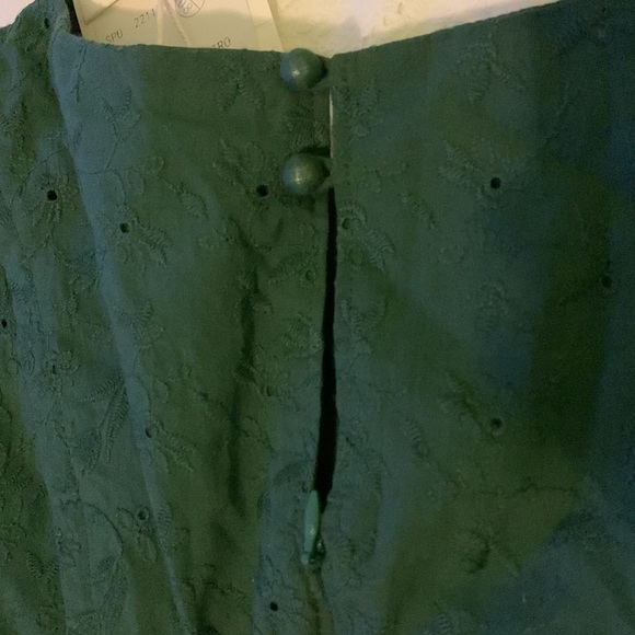 Simple Retro green Loraine dress, midi, long sleeve, eyelet, cottagecore, NWT - Picture 6 of 9